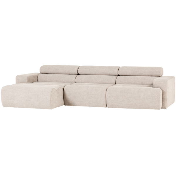 Image of NOVI CHAISE LONGUE SOFA LEFT BOUCLÉ NATURAL