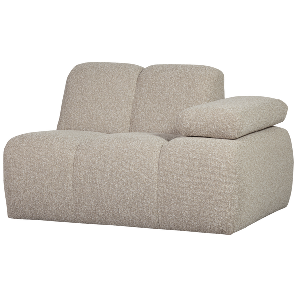 Image of MOJO 1-SEATER WITH ARM RIGHT BOUCLÉ BEIGE MELANGE