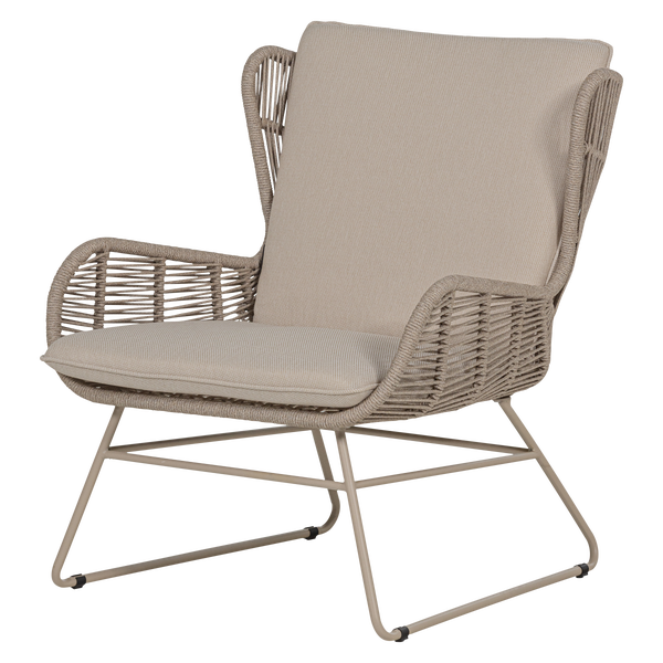 Bild von GRACE GARTEN LOUNGE CHAIR STAHL/SEIL SAND