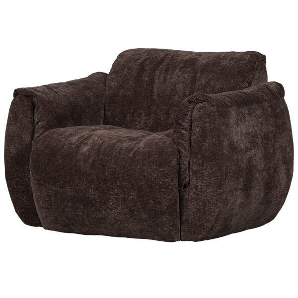 Afbeelding van BAGGY DRAAIFAUTEUIL 3D CHENILLE DONKERBRUIN