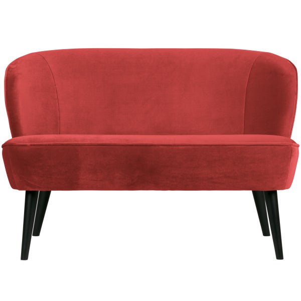 Image of SARA SMALL SOFA VELVET RASPBERRY
