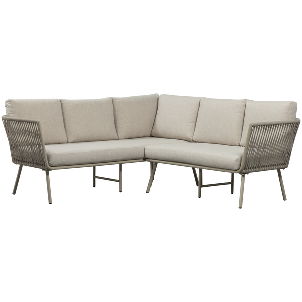 Image of CLAUNK LOUNGE SET GARDEN METAL SAND/TAUPE