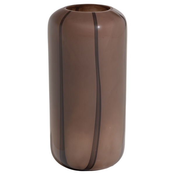 Image de ARLES VASE VERRE BRUN AVEC BANDE BRUN FONCÉ