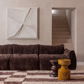 Image of BAGGY 3-SEATER 3D CHENILLE DARK BROWN