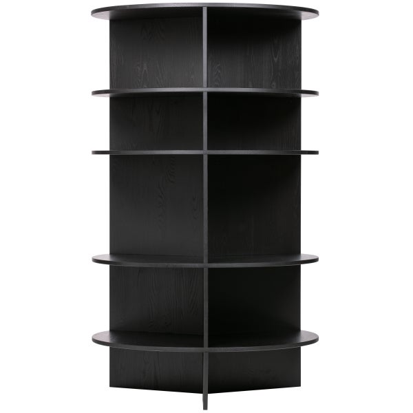 Image of TRIAN TOWER BOOK RACK ROUND WOOD BLACK [fsc]