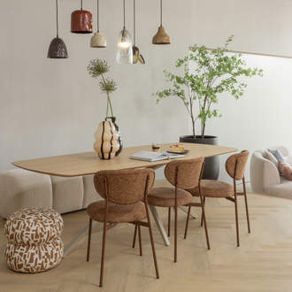 Image of ANIC POUF WITH GRAPHIC PATTERN BROWN
