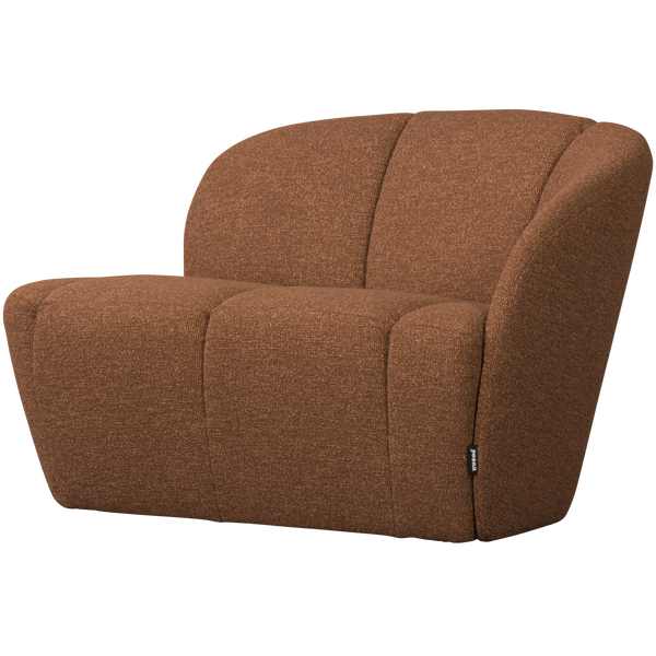 Image of MOJO 2-SEATER BENCH RIGHT BOUCLÉ RUST BROWN MELANGE