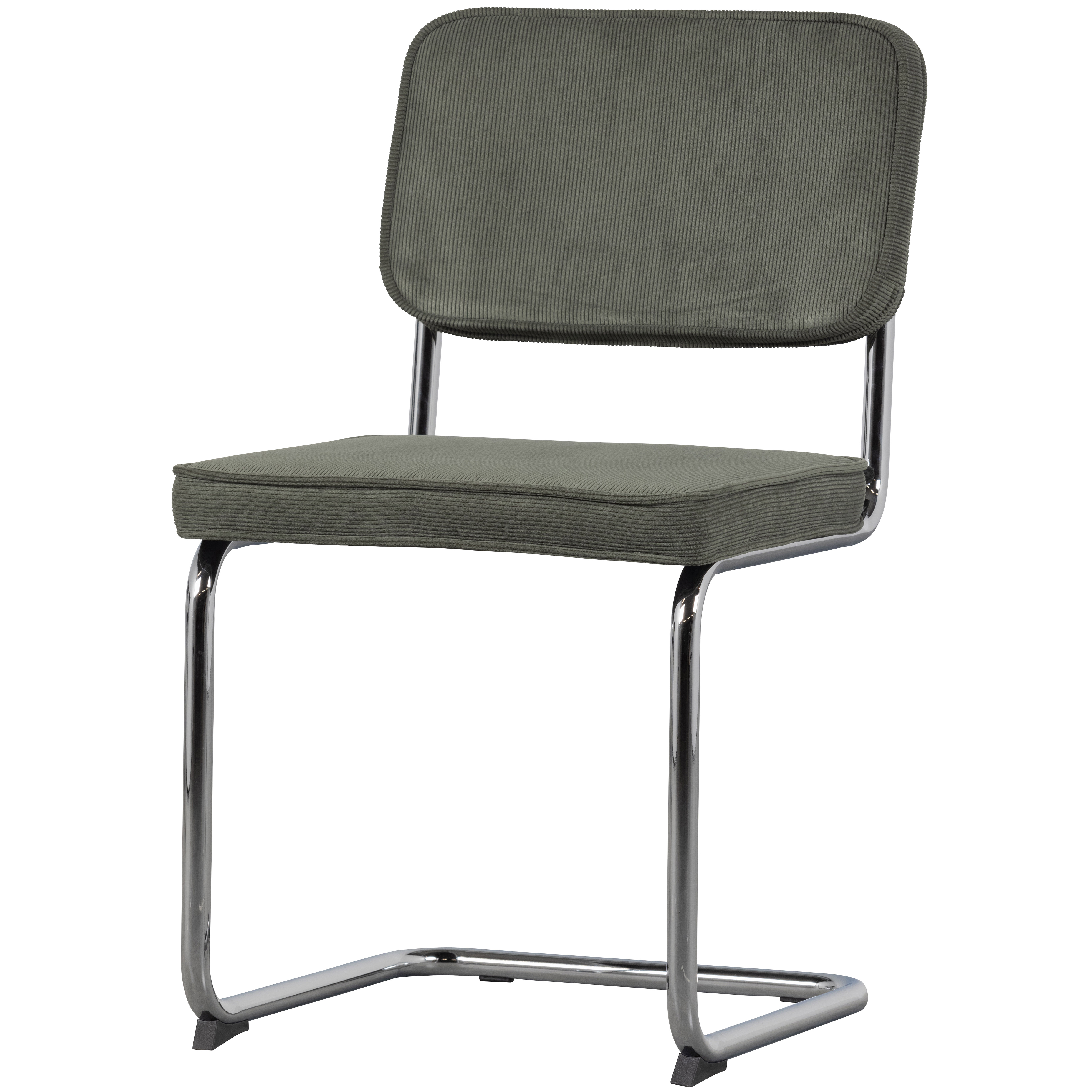 De Eekhoorn CORDUROY CHAIR WITH METAL FRAME RIBCORD GREEN