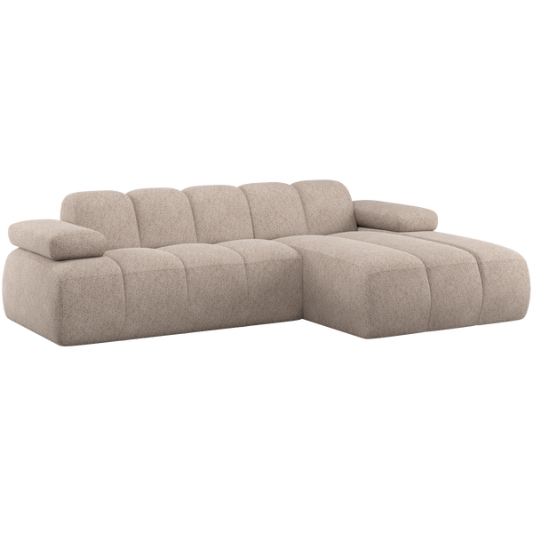 Image of MOJO CHAISE LONGUE SOFA RIGHT WOOLLY DARK SAND