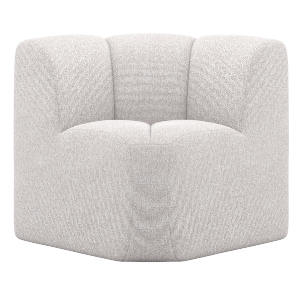 Image of MOJO DINING BENCH CORNER WITH BACKREST BOUCLÉ ECRU MELANGE