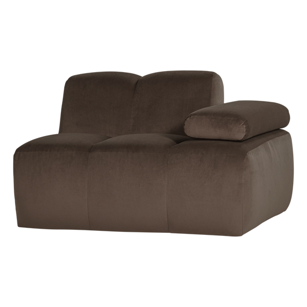 Image of MOJO 1-SEATER ELEMENT ARM RIGHT VELVET BROWN [fsc]