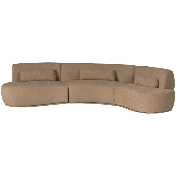 Image of BATAVIER HALF ROUND SOFA 6-SEATER VELVET LIGHT BROWN MELANGE