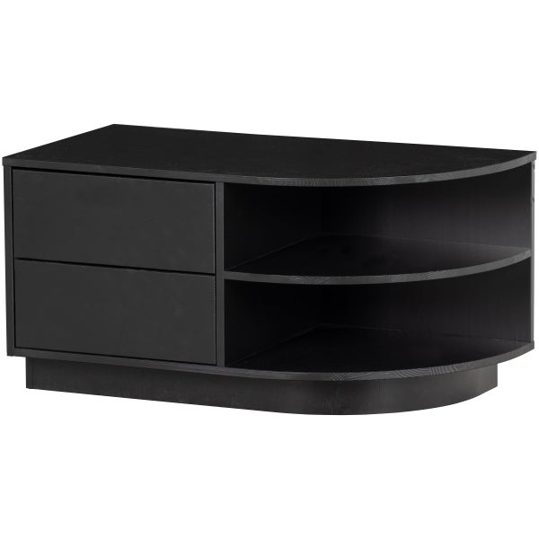 Image of FINCA TV UNIT ROUND RIGHT 78 CM PINE DEEP BLACK [fsc]