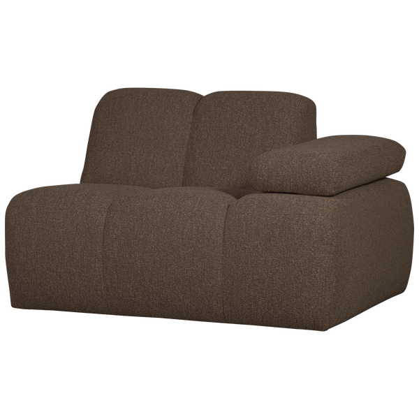 Image of MOJO 1-SEATER WITH ARM RIGHT BOUCLÉ BROWN MELANGE