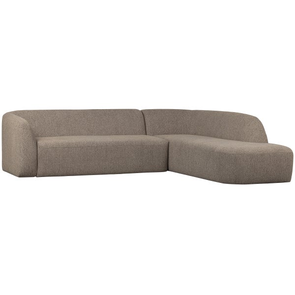 Image of SLOPING CORNER SOFA RIGHT LIGHT BROWN MELANGE