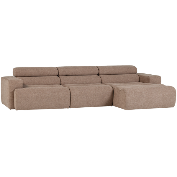 Image of NOVI CHAISE LONGUE SOFA RIGHT BOUCLÉ TAUPE