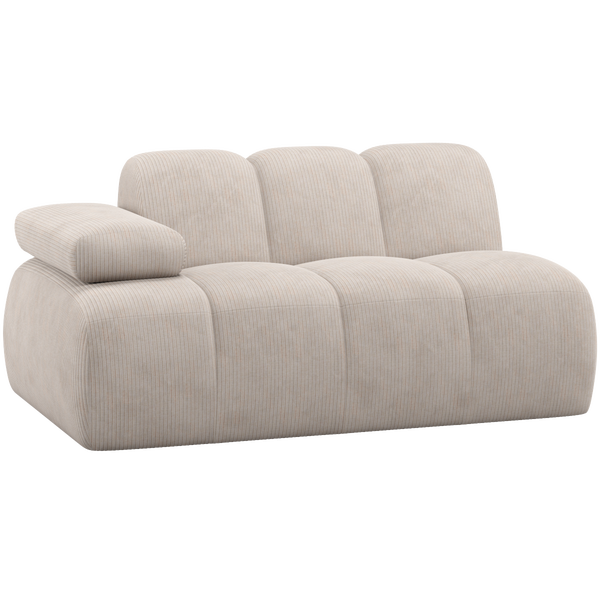 Image of MOJO 1,5-SEATER ELEMENT ARM LEFT RIB FABRIC ECRU