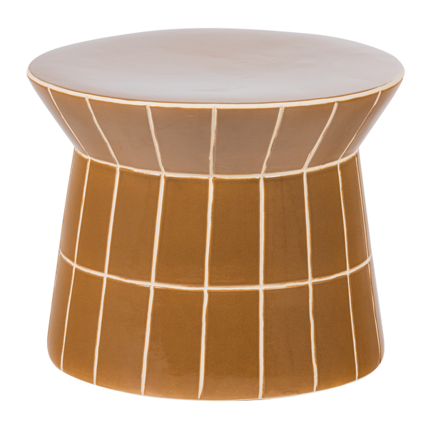 Bild von PLU DEKORATIVER BEISTELLTISCH Ø38X30 CM KERAMIK HONINGGELB
