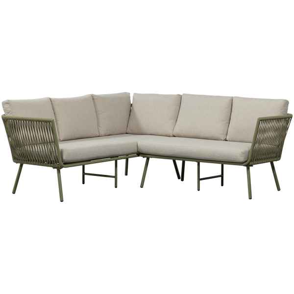 Image of CLAUNK LOUNGE SET GARDEN METAL GREEN/SAND
