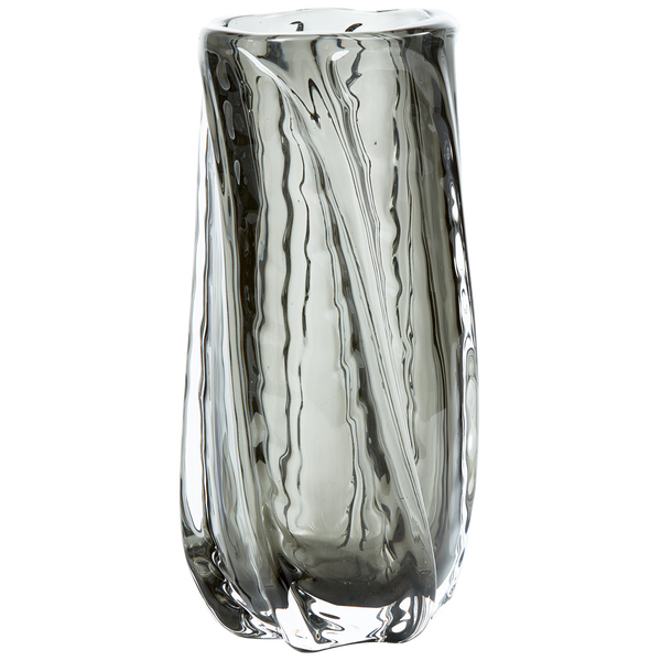 Image of PARAGON HANDSHAPED VASE GLASS ANTHRACITE 27x12CM