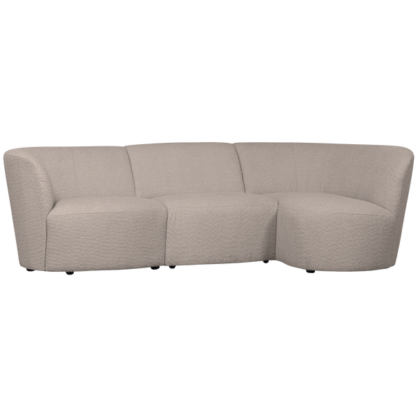 Image of COCO 3-SEATER ROUNDED RIGHT BOUCLÉ SAND