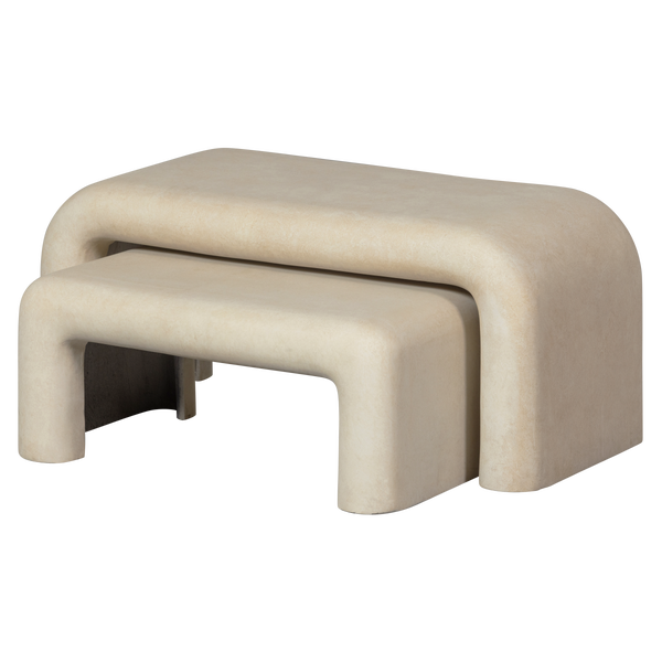 Image de STANI TABLE BASSE ASPECT BÉTON NATUREL - SET DE 2