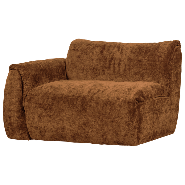 Image of BAGGY 1-SEATER ELEMENT WITH ARM LEFT 3D CHENILLE MID BROWN