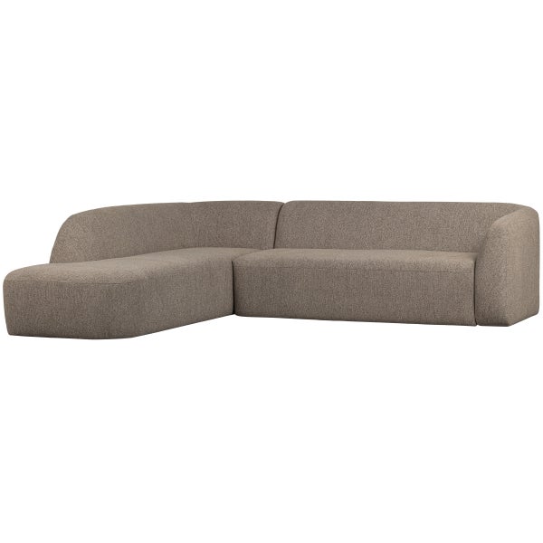 Image of SLOPING CORNER SOFA LEFT LIGHT BROWN MELANGE