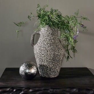 Image of TABIA VASE ALUMINUM DARK BROWN