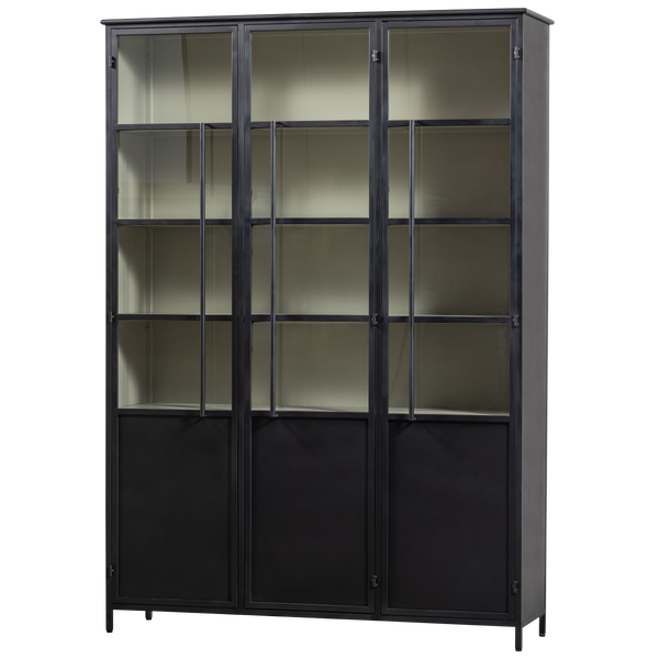 Image of EXHIBIT XL 3-DOORS DISPLAY CASE METAL BLACK