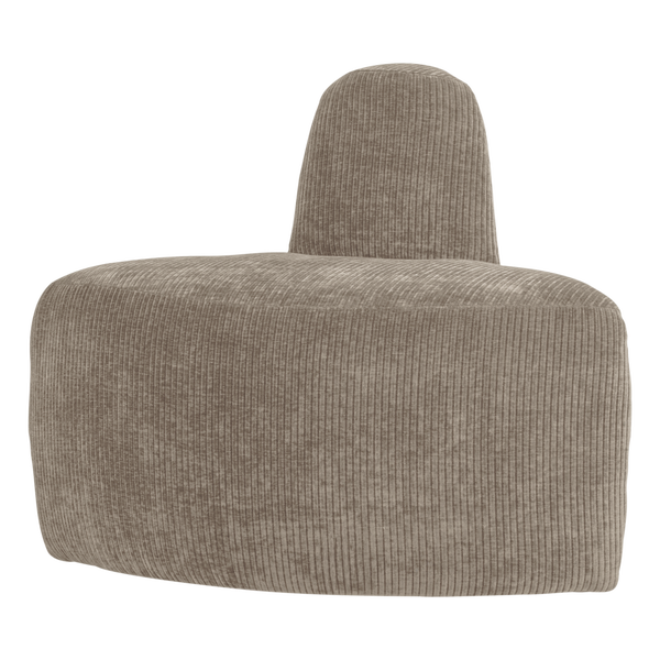 Image of MOJO BASE DINING BENCH CORNER ROUND BACK RIB DARK SAND [fsc]