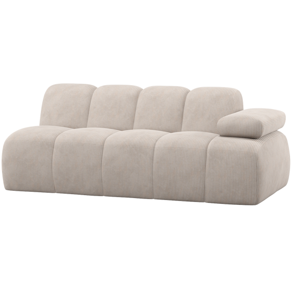 Image of MOJO 2-SEATER ELEMENT ARM RIGHT RIB FABRIC ECRU