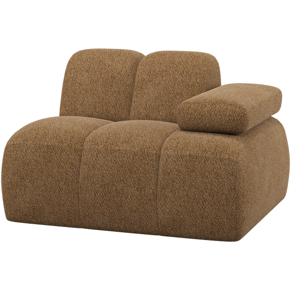 Image of MOJO 1-SEATER ELEMENT ARM RIGHT WOOLLY FABRIC HONEY YELLOW