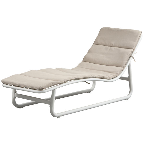 Image of BIRCH SUNLOUNGER WITH CUSHION ALUMINUM NATURAL/WHITE