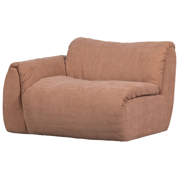 Image of BAGGY 1-SEATER ELEMENT WITH ARM LEFT WOVEN CHENILLE OLD PINK