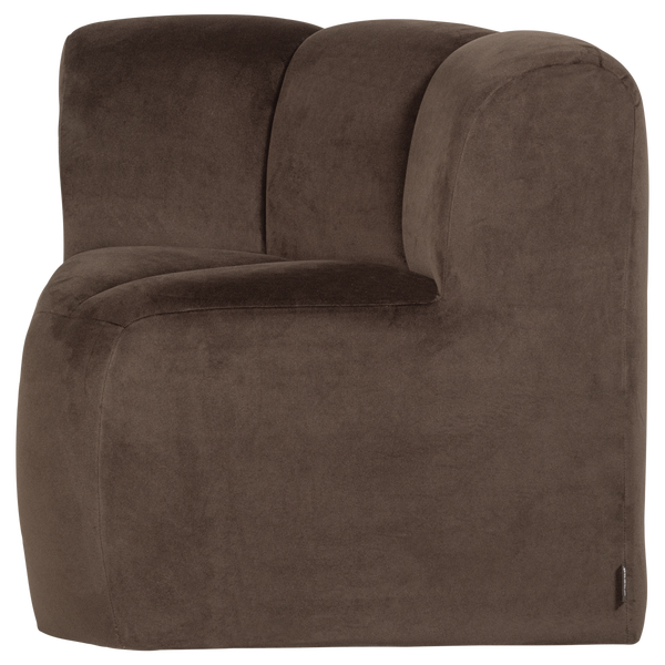 Image of MOJO DINING BENCH CORNER WITH BACKREST VELVET BROWN [fsc]