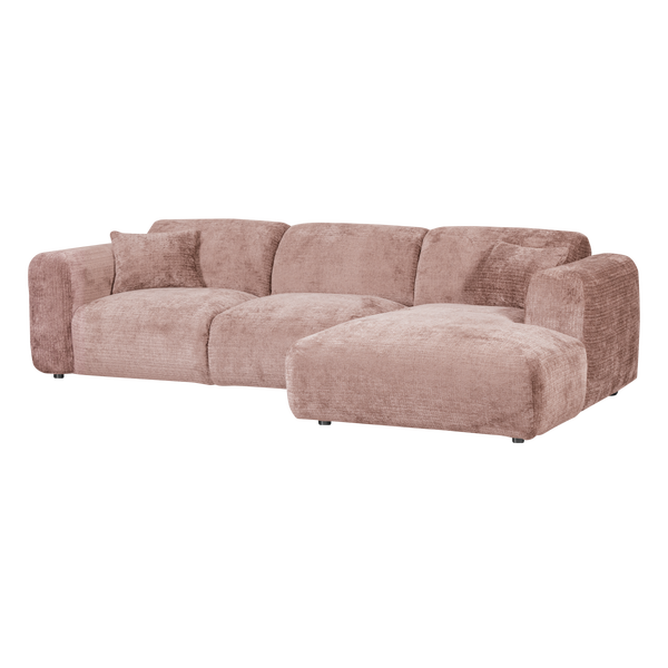 Afbeelding van CLOUD CHAISE LONGUE BANK RECHTS CHENILLE TAUPE/ROZE [fsc]