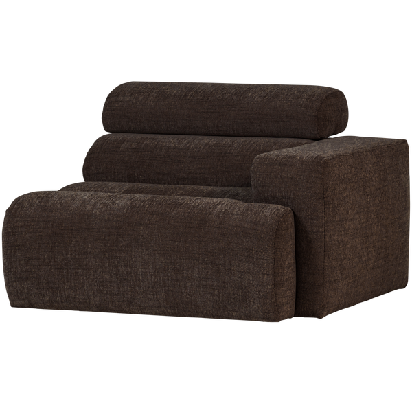 Image of NOVI 1-SEATER ELEMENT ARM RIGHT DARK BROWN MELANGE
