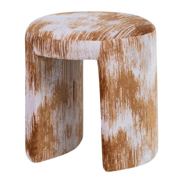 Bild von CHARLIE GEPOLSTERTER HOCKER STRUKTURSTOFF KARAMELBRAUN [fsc]