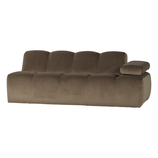 Image of MOJO 2-SEATER ELEMENT ARM RIGHT VELVET TAUPE [fsc]