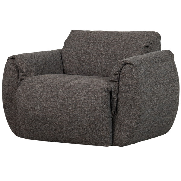 Afbeelding van BAGGY DRAAIFAUTEUIL GEWEVEN STOF WARMGRIJS MELANGE