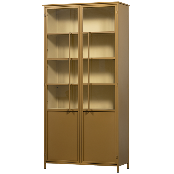Image of EXHIBIT XL 2-DOORS DISPLAY CASE METAL HONEY YELLOW
