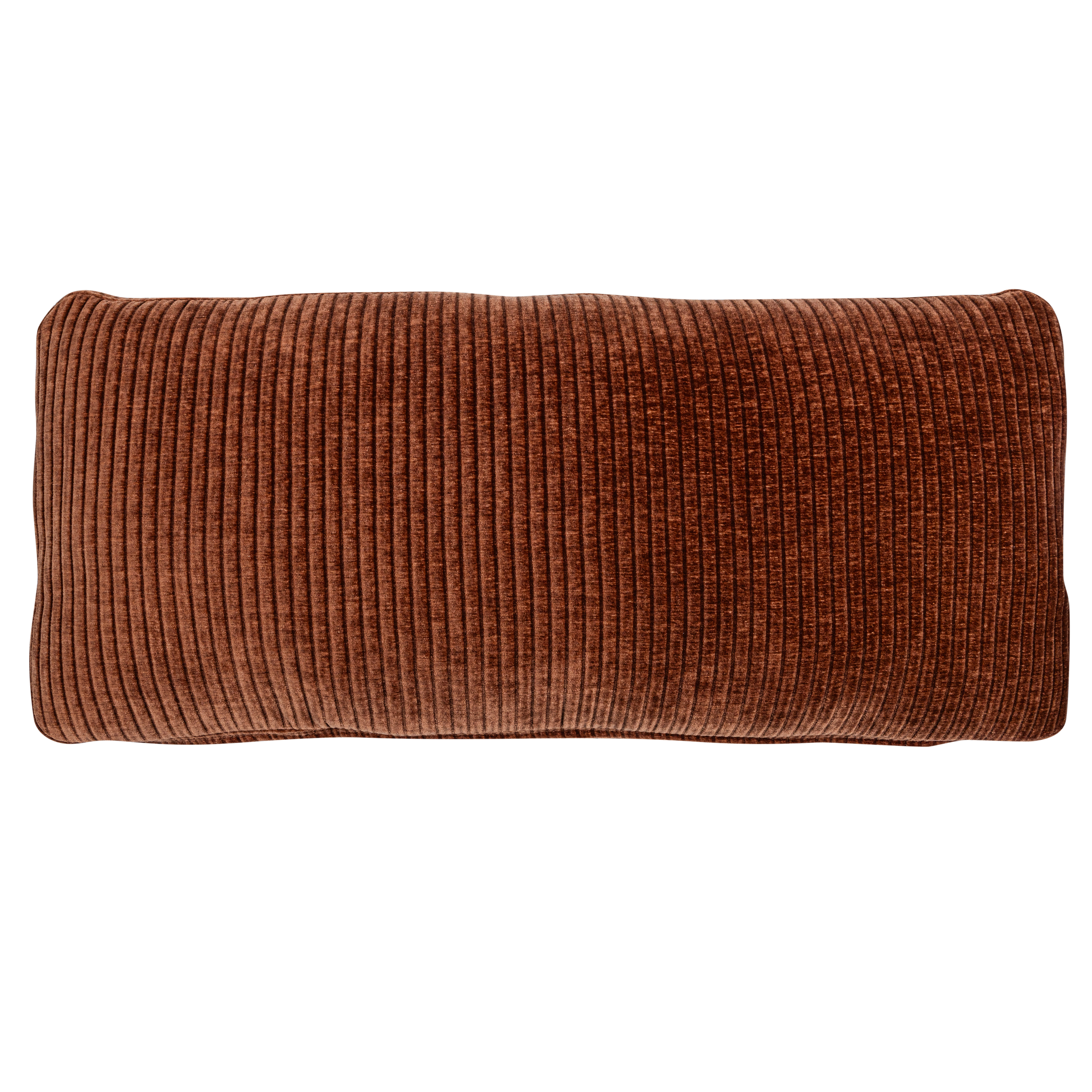 MOJO COUSSIN TISSU CÔTELÉ TISSÉ BRUN ROUILLE