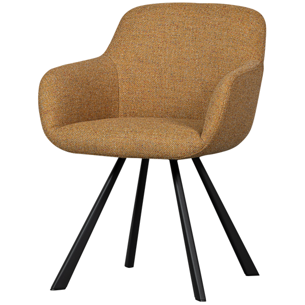 Image of JUNO DINING CHAIR WOVEN FABRIC CURRY MELANGE