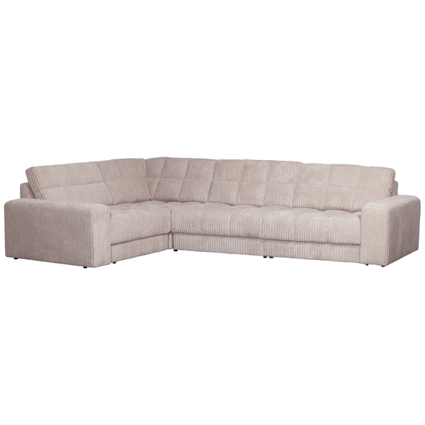 Image of SECOND DATE CORNER SOFA LEFT RIBCORD NATURAL
