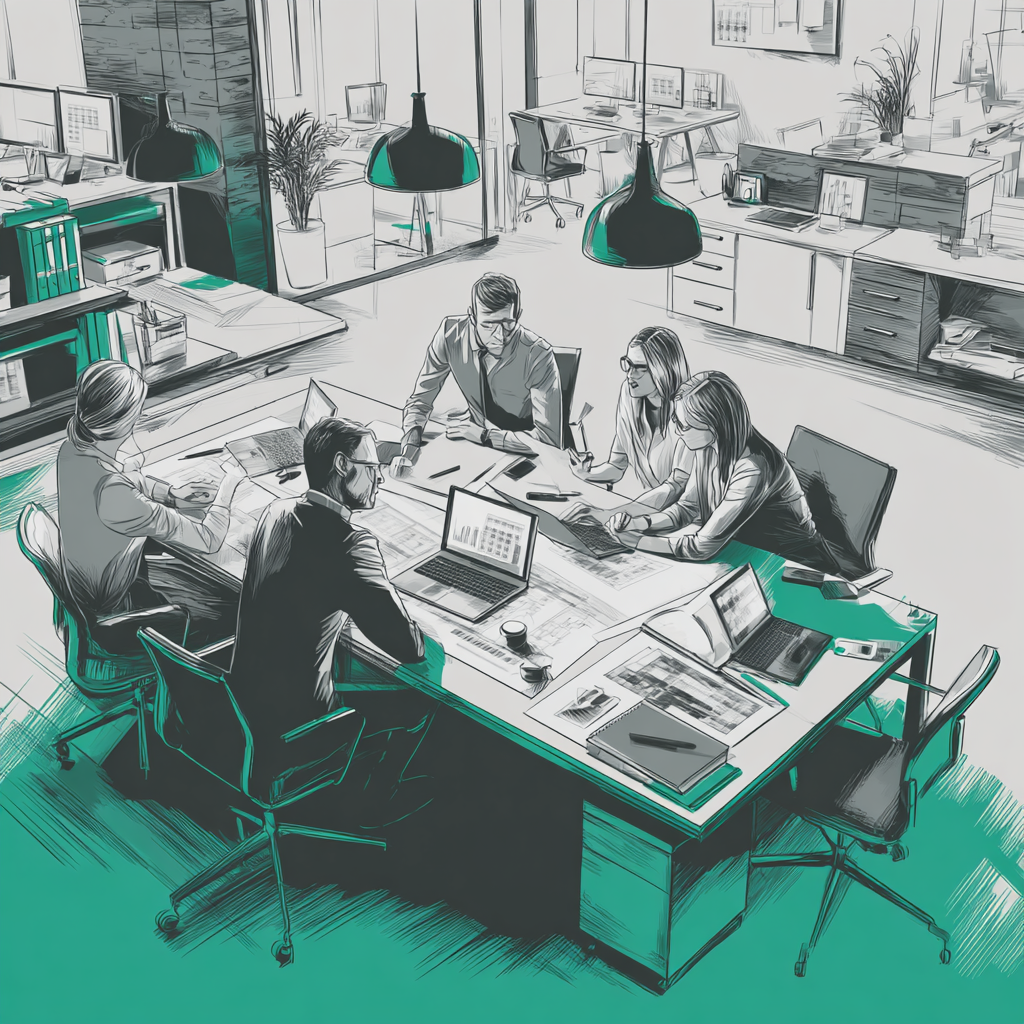 realistic_team_of_architects_and_engineers_collaborat