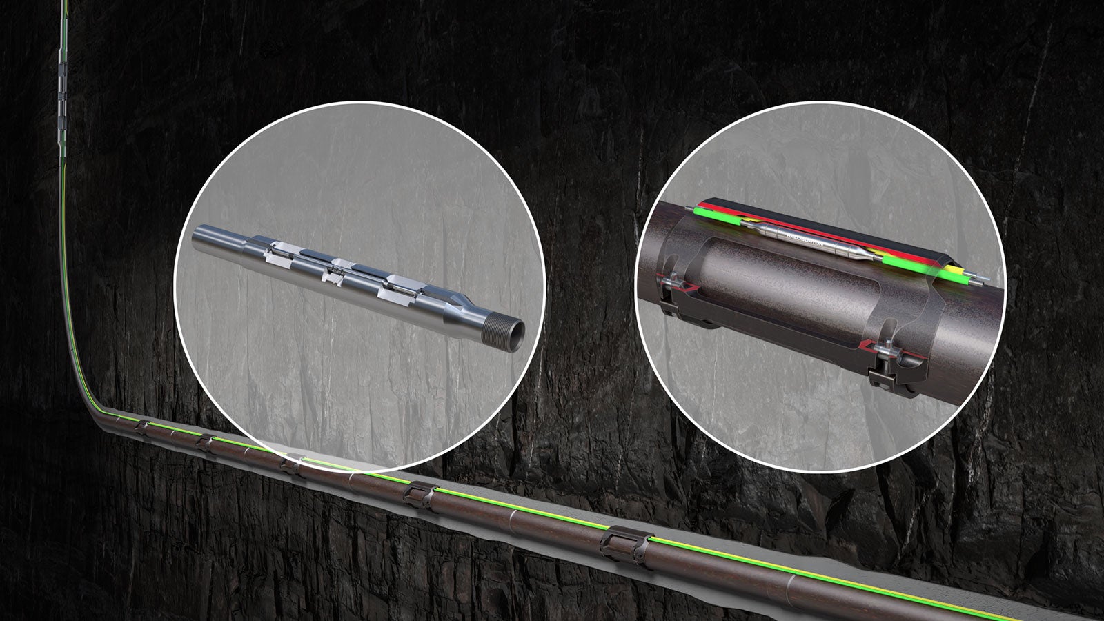DataSpere Array underground with close up views of the sensors