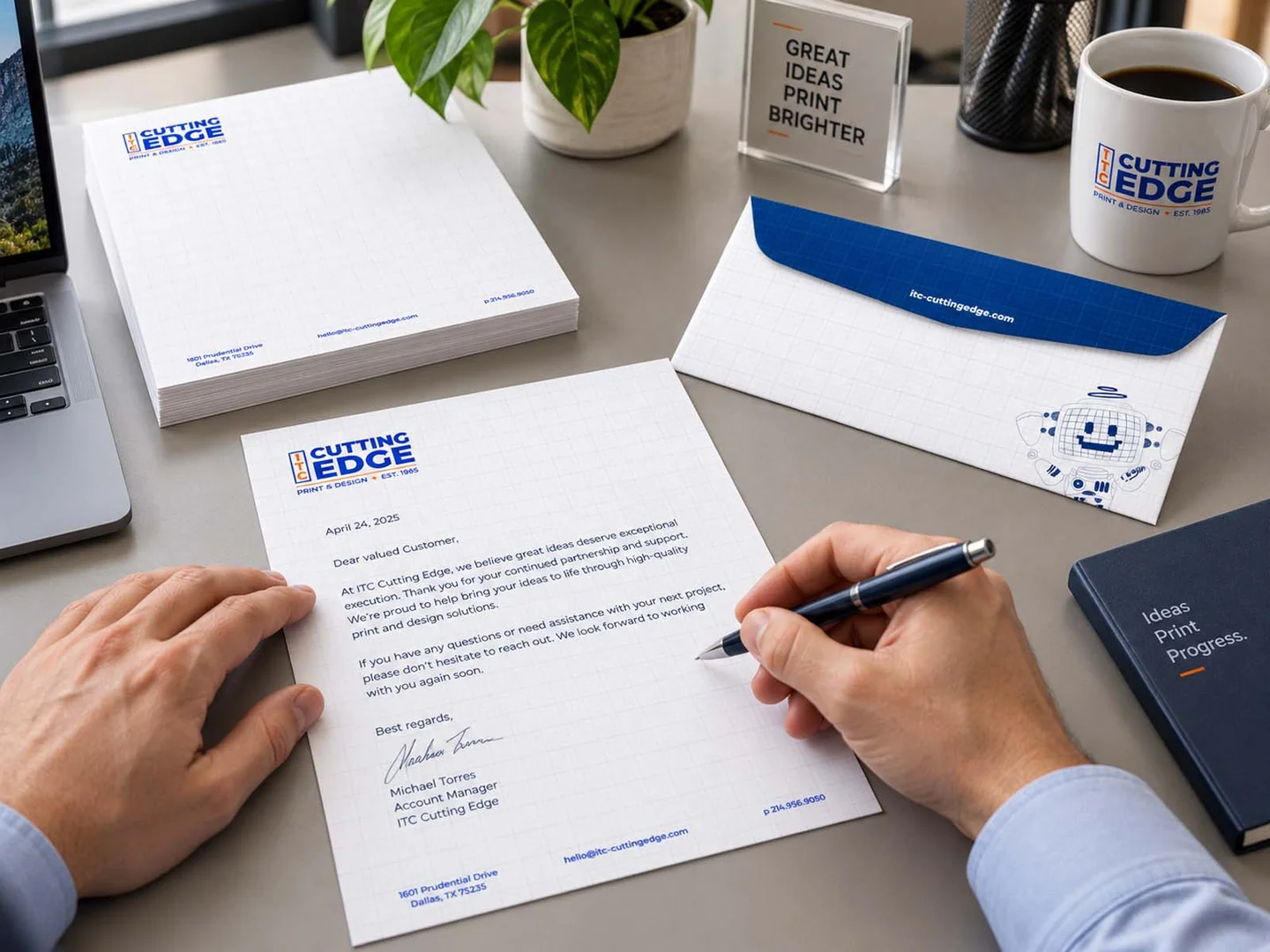 Letterhead & Envelopes printed by ITC Cutting Edge