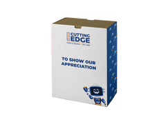 Custom printed folding carton with ITC Cutting Edge branding