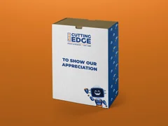 Custom printed folding carton with ITC Cutting Edge branding